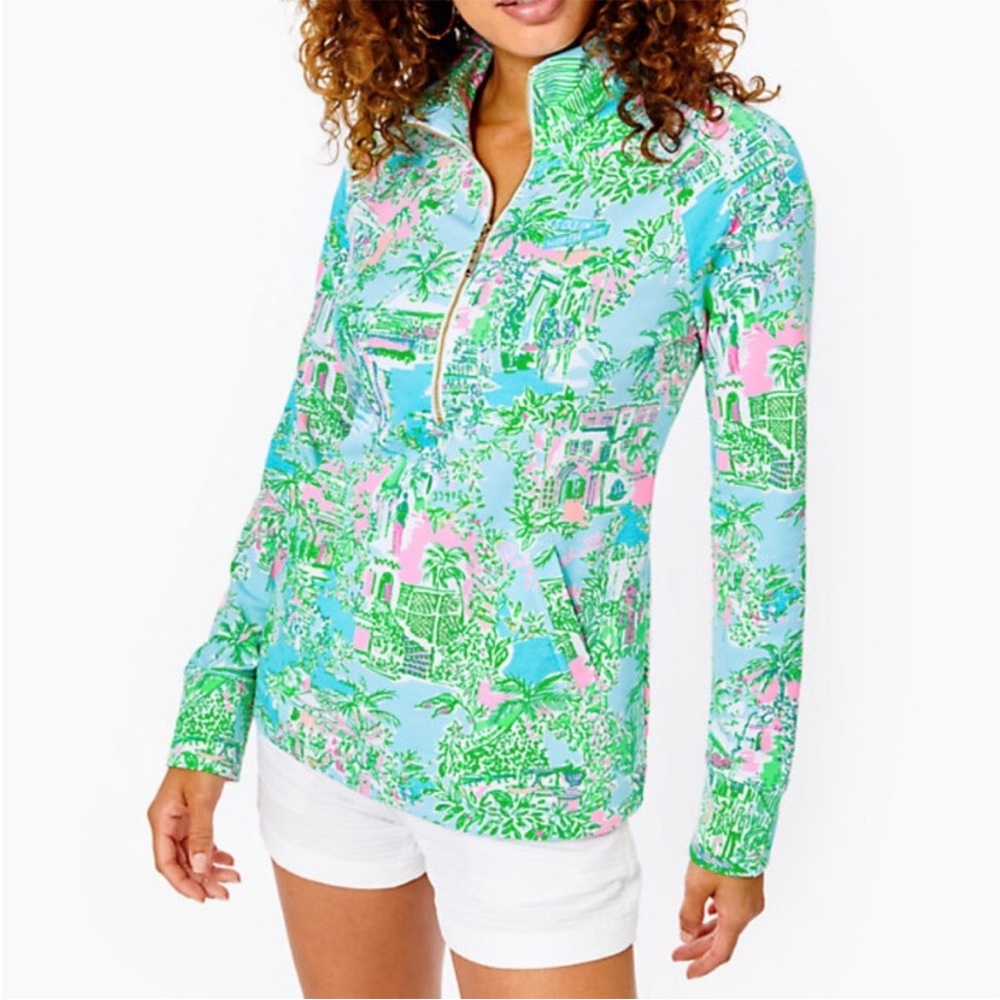 NWT Lilly Pulitzer UPF 50+ Skipper Popover Lilly Loves Palm Beach size XS